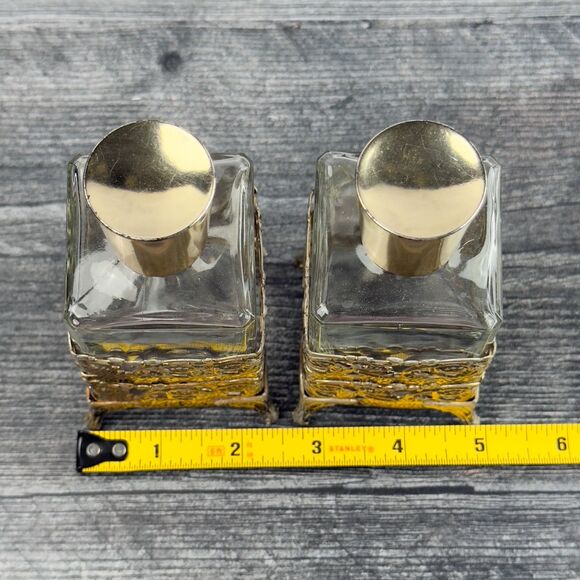 Vintage Perfume‎ Holder Jars Metal Bottles 2pc - Picture 10 of 10